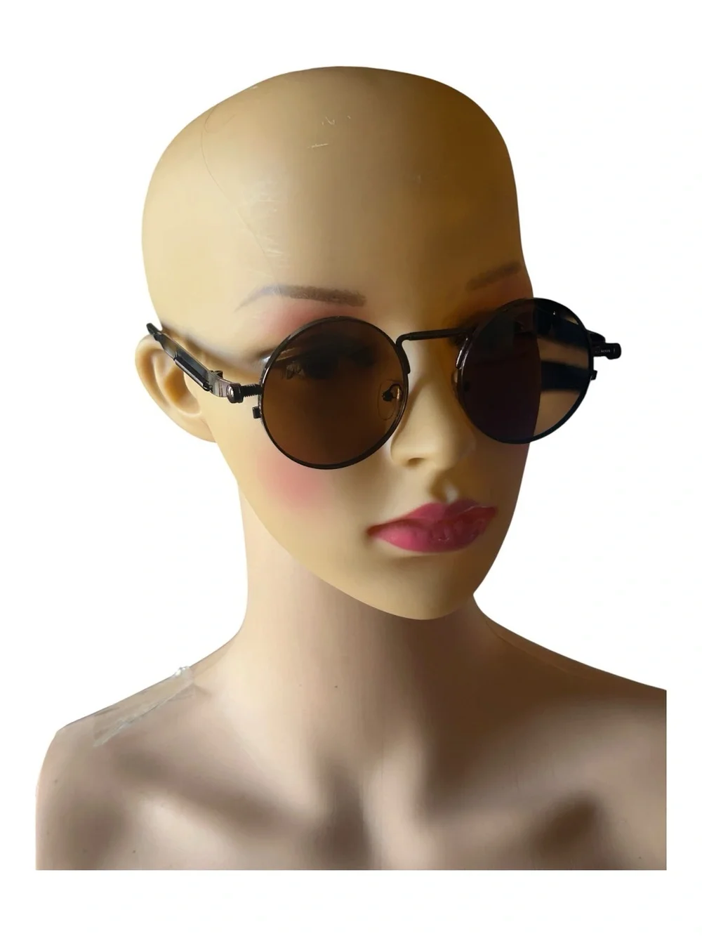 Retro Round Alloy Exposed Spring Loaded Shades Sunglasses